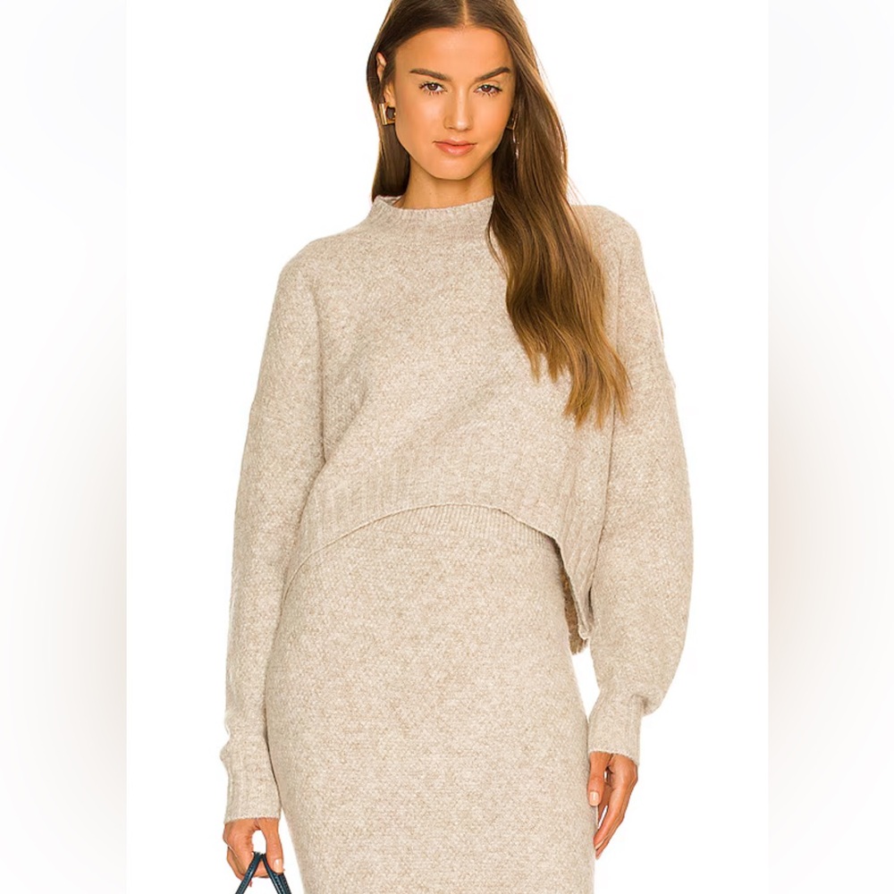 Matching Sweater and Skirt Set - Beige